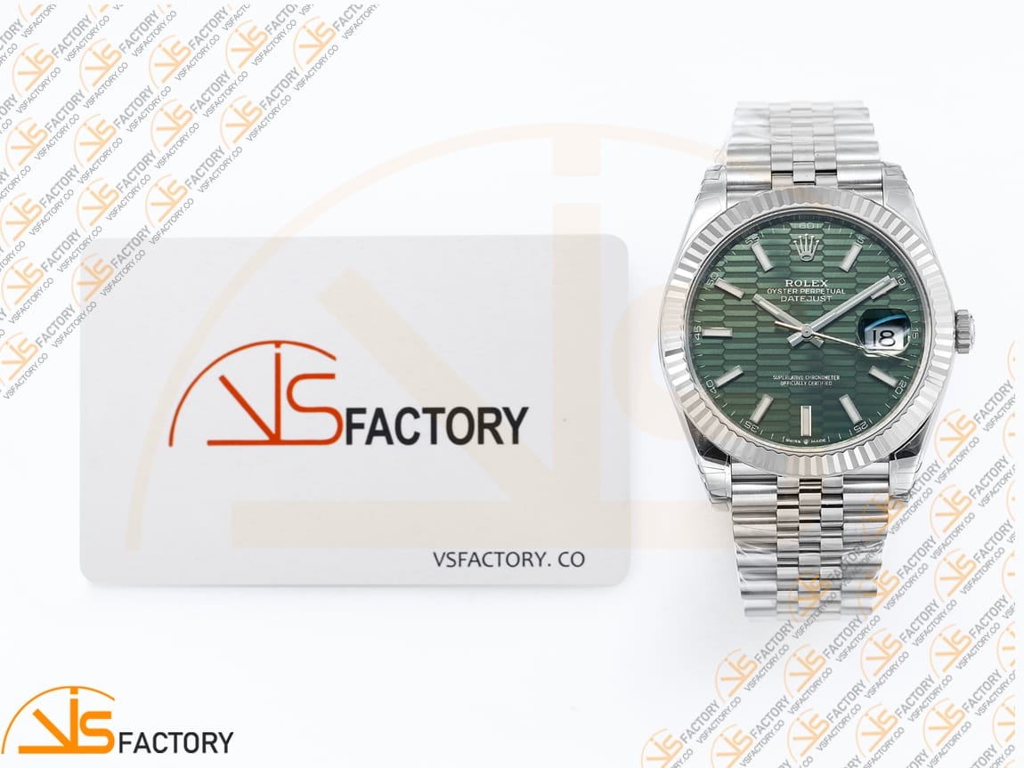 VS Factory Rolex DateJust 41 126334 Green Textured Dial 904L Steel VS3235 Movement - 图片 2