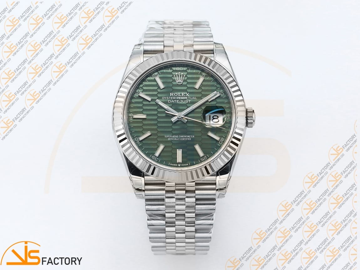 VS Factory Rolex DateJust 41 126334 Green Textured Dial 904L Steel VS3235 Movement - 图片 3