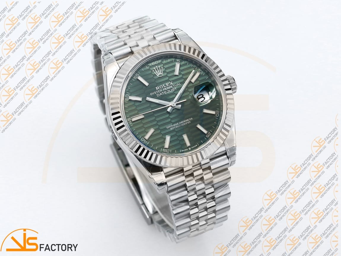 VS Factory Rolex DateJust 41 126334 Green Textured Dial 904L Steel VS3235 Movement - 图片 5