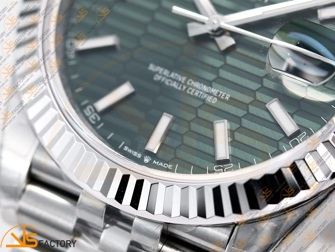VS Factory Rolex DateJust 41 126334 Green Textured Dial 904L Steel VS3235 Movement - 图片 7