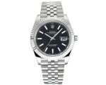 VS Factory Rolex Datejust 41mm Black Dial Fluted Bezel Stainless Steel Jubilee Bracelet Watch