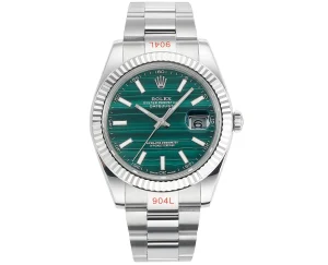 VS Factory Rolex Datejust 41mm Green Palm Motif Dial Fluted Bezel Oystersteel Oyster Bracelet Watch