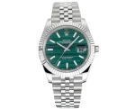 VS Factory Rolex Datejust 41mm Green Striped Dial Fluted Bezel Jubilee Bracelet Stainless Steel Watch