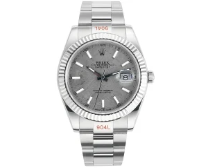 VS Factory Rolex Datejust 41mm Grey Meteorite Dial Fluted Bezel Oystersteel Automatic Men’s Watch