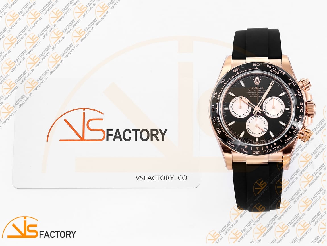 VS Factory Rolex Daytona 126515 Black Dial Rose Gold Oysterflex Strap VS4131 Movement (Weighted) - 图片 2