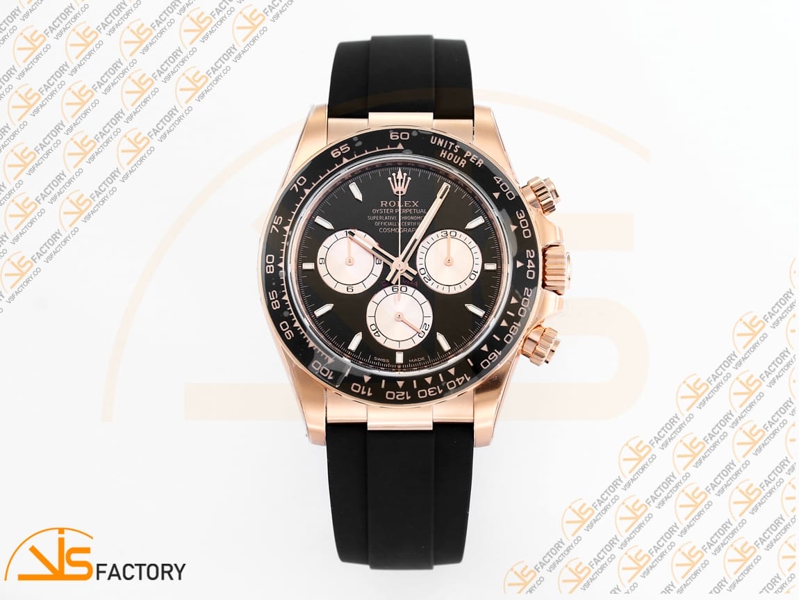VS Factory Rolex Daytona 126515 Black Dial Rose Gold Oysterflex Strap VS4131 Movement (Weighted) - 图片 3
