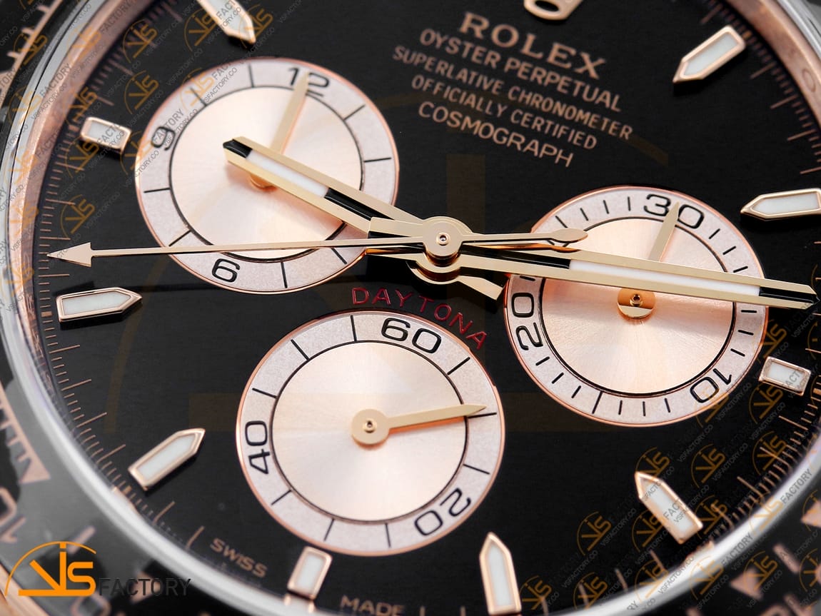 VS Factory Rolex Daytona 126515 Black Dial Rose Gold Oysterflex Strap VS4131 Movement (Weighted) - 图片 6