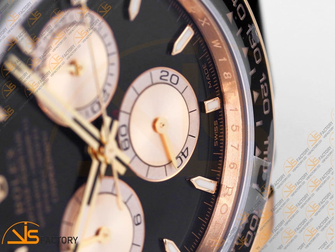 VS Factory Rolex Daytona 126515 Black Dial Rose Gold Oysterflex Strap VS4131 Movement (Weighted) - 图片 8
