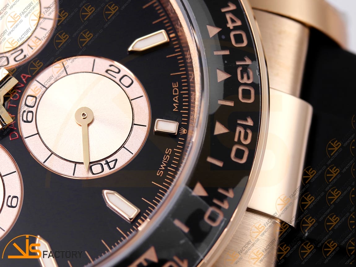 VS Factory Rolex Daytona 126515 Black Dial Rose Gold Oysterflex Strap VS4131 Movement (Weighted) - 图片 9