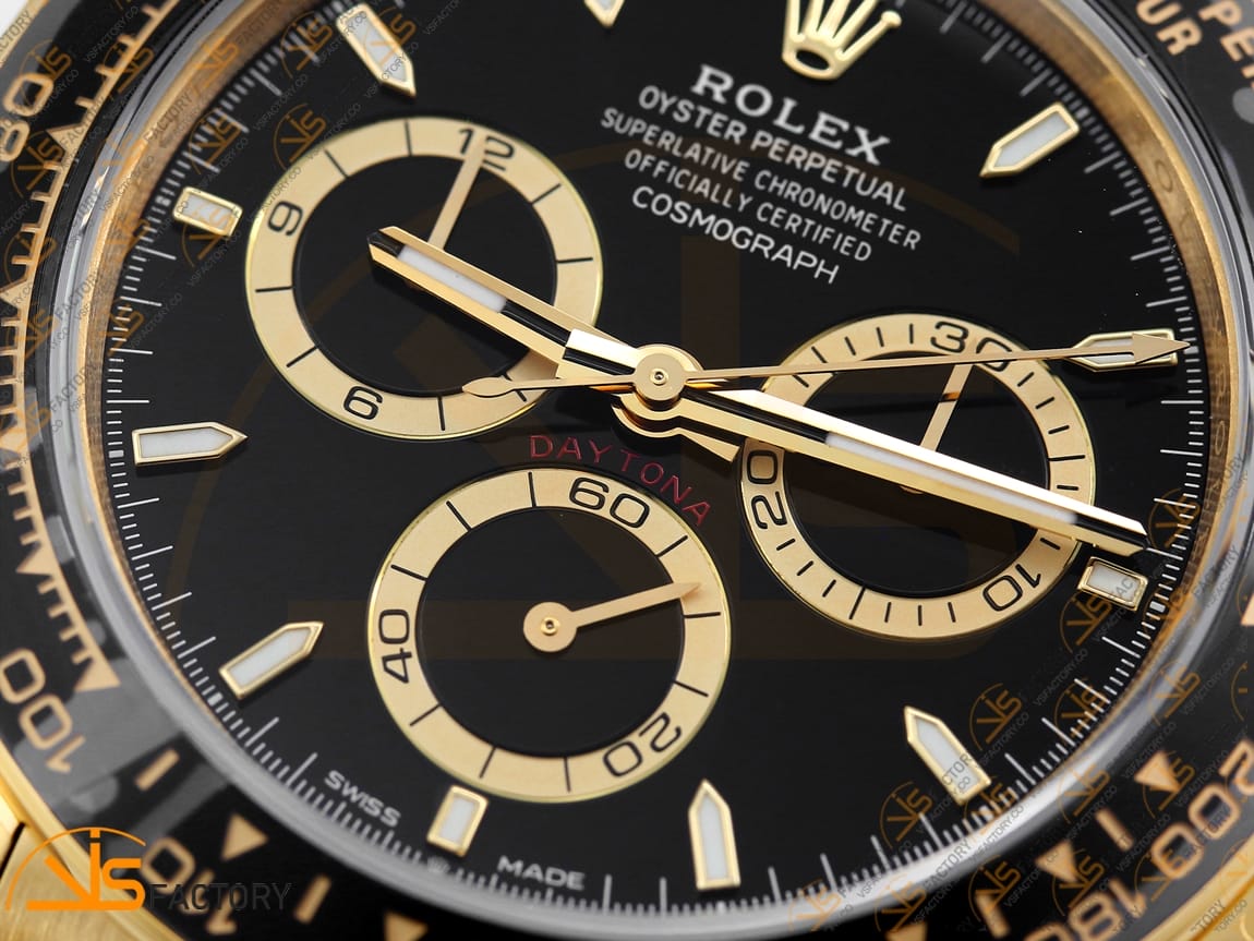 VS Factory Rolex Daytona 126518 Black Dial YG Oysterflex Strap VS4131 Movement (Weighted) - 图片 6