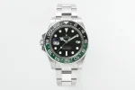 VS Factory Super Clone Rolex GMT-Master II 40mm Stainless Steel Super Clone Watch with Green and Black Ceramic Bezel, Black