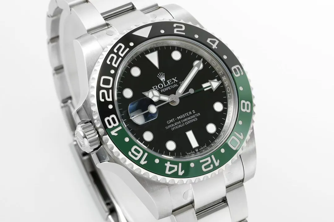 VS Factory Super Clone Rolex GMT-Master II 40mm Stainless Steel Super Clone Watch with Green and Black Ceramic Bezel, Black - 图片 2