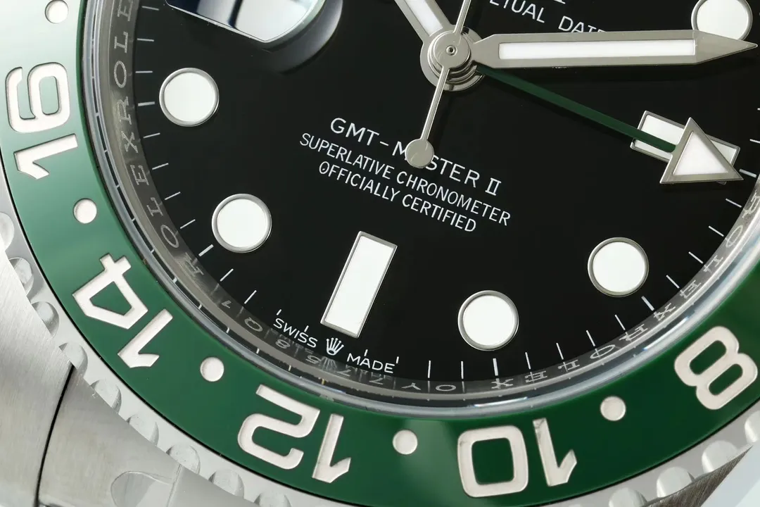 VS Factory Super Clone Rolex GMT-Master II 40mm Stainless Steel Super Clone Watch with Green and Black Ceramic Bezel, Black - 图片 5