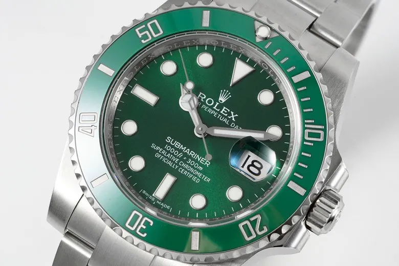 VS Factory Rolex Submariner 40mm Date Hulk Green Ceramic Bezel Stainless Steel Oyster Bracelet Watch - 图片 2