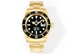 VS Factory Rolex Submariner 41mm Date 116618LN Men’s Automatic Diver Watch in Yellow Gold with Black