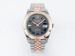 VS Factory (VSF) Rolex DateJust 41 126231 Gray Dial Green Roman Markers SS RG Jubilee VS3235 Movement