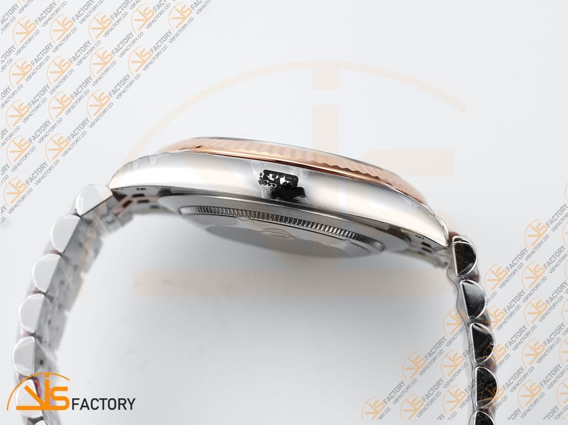 VS Factory (VSF) Rolex DateJust 41 126231 Gray Dial Green Roman Markers SS RG Jubilee VS3235 Movement - 图片 12