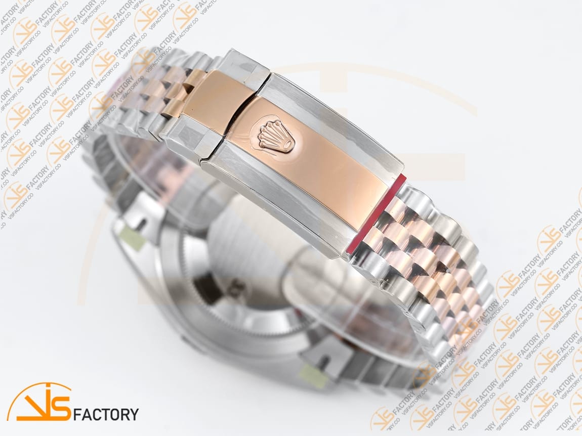 VS Factory (VSF) Rolex DateJust 41 126231 Gray Dial Green Roman Markers SS RG Jubilee VS3235 Movement - 图片 14