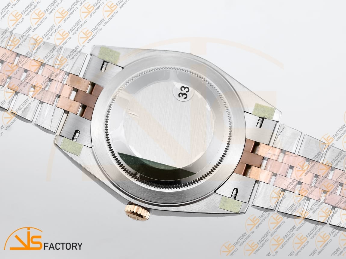 VS Factory (VSF) Rolex DateJust 41 126231 Gray Dial Green Roman Markers SS RG Jubilee VS3235 Movement - 图片 15