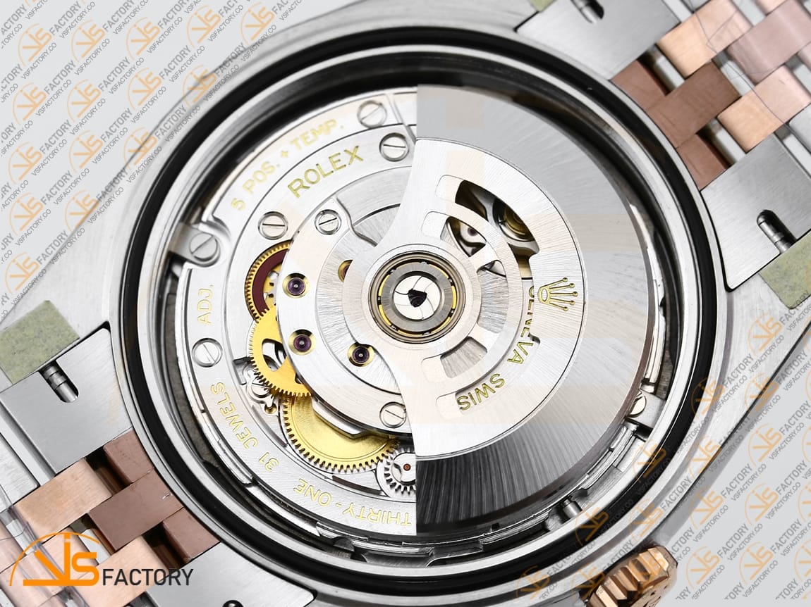 VS Factory (VSF) Rolex DateJust 41 126231 Gray Dial Green Roman Markers SS RG Jubilee VS3235 Movement - 图片 17