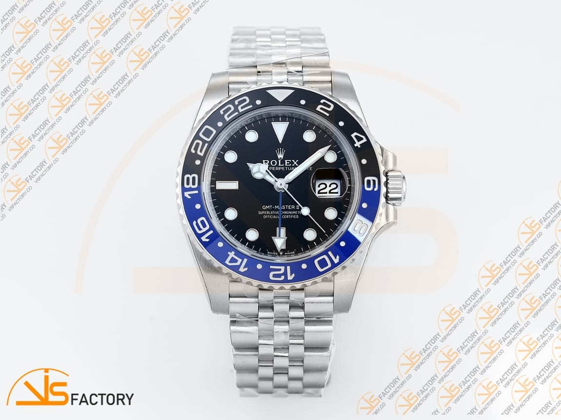 VS Factory (VSF) Rolex GMT-Master II 126710BLNR Black Blue Bezel 904L Steel DD3285 Movement - 图片 3