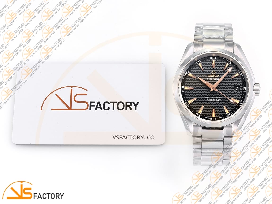 VSFactory (VSF) Omega Aqua Terra 150M Black Wave Textured Dial YG Hand Steel A8500 Movement - 图片 2