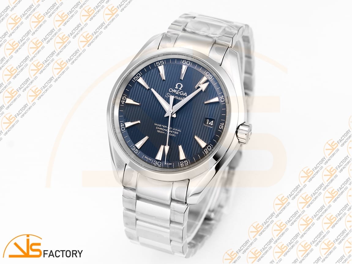 VSFactory (VSF) Omega Aqua Terra 150M Blue Textured Dial Steel A8500 Movement - 图片 4
