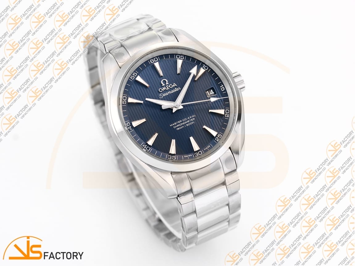 VSFactory (VSF) Omega Aqua Terra 150M Blue Textured Dial Steel A8500 Movement - 图片 5