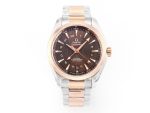 VSFactory (VSF) Omega Aqua Terra 150M GMT Brown Dial SS/RG A8605 Movement