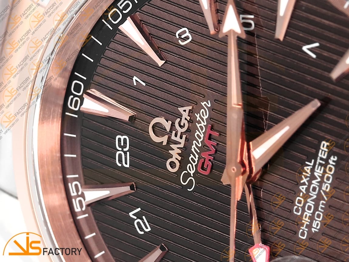 VSFactory (VSF) Omega Aqua Terra 150M GMT Brown Dial SS/RG A8605 Movement - 图片 7