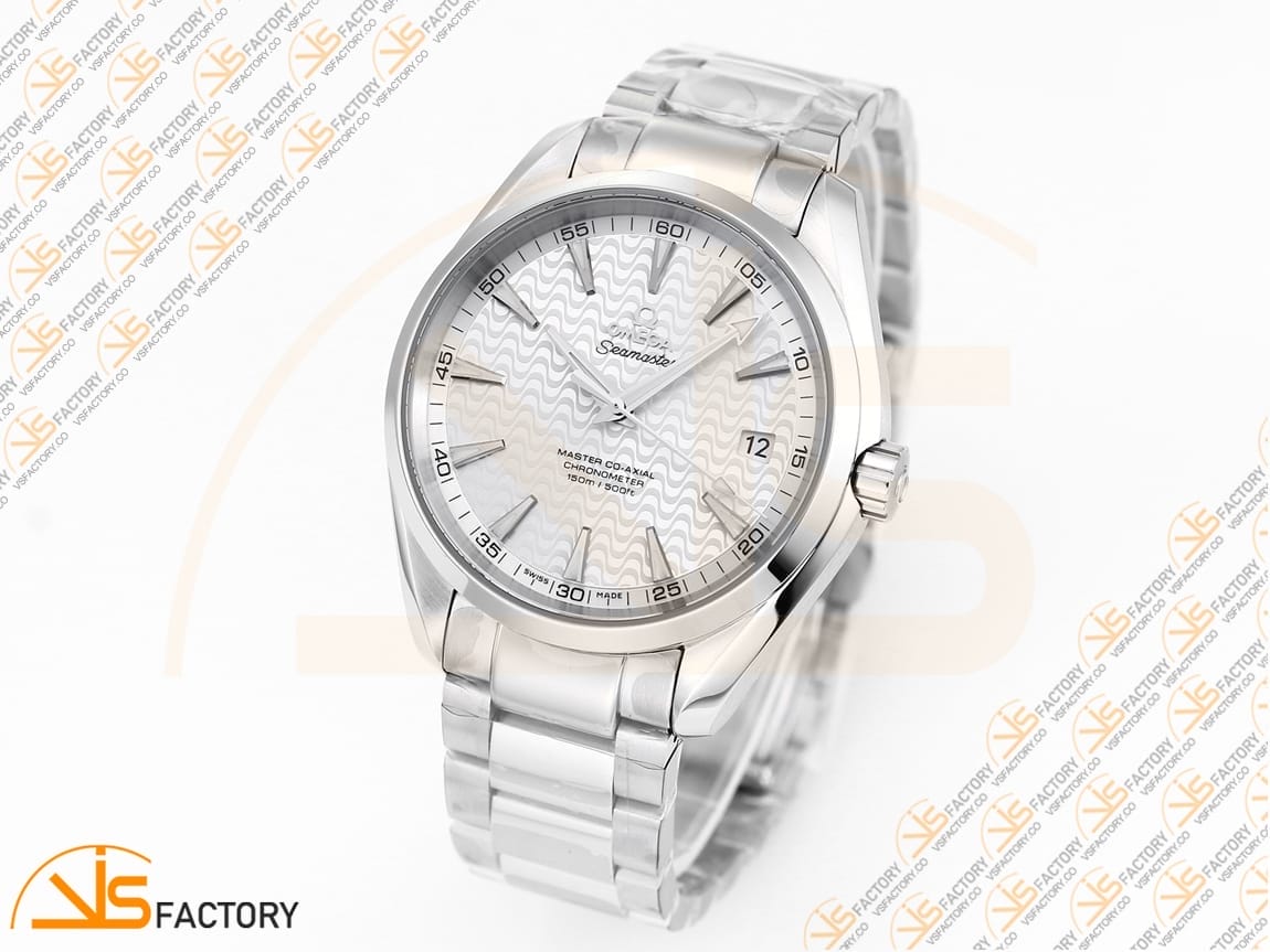 VSFactory (VSF) Omega Aqua Terra 150M Silver Wave Textured Dial YG Hand Steel A8500 Movement - 图片 4