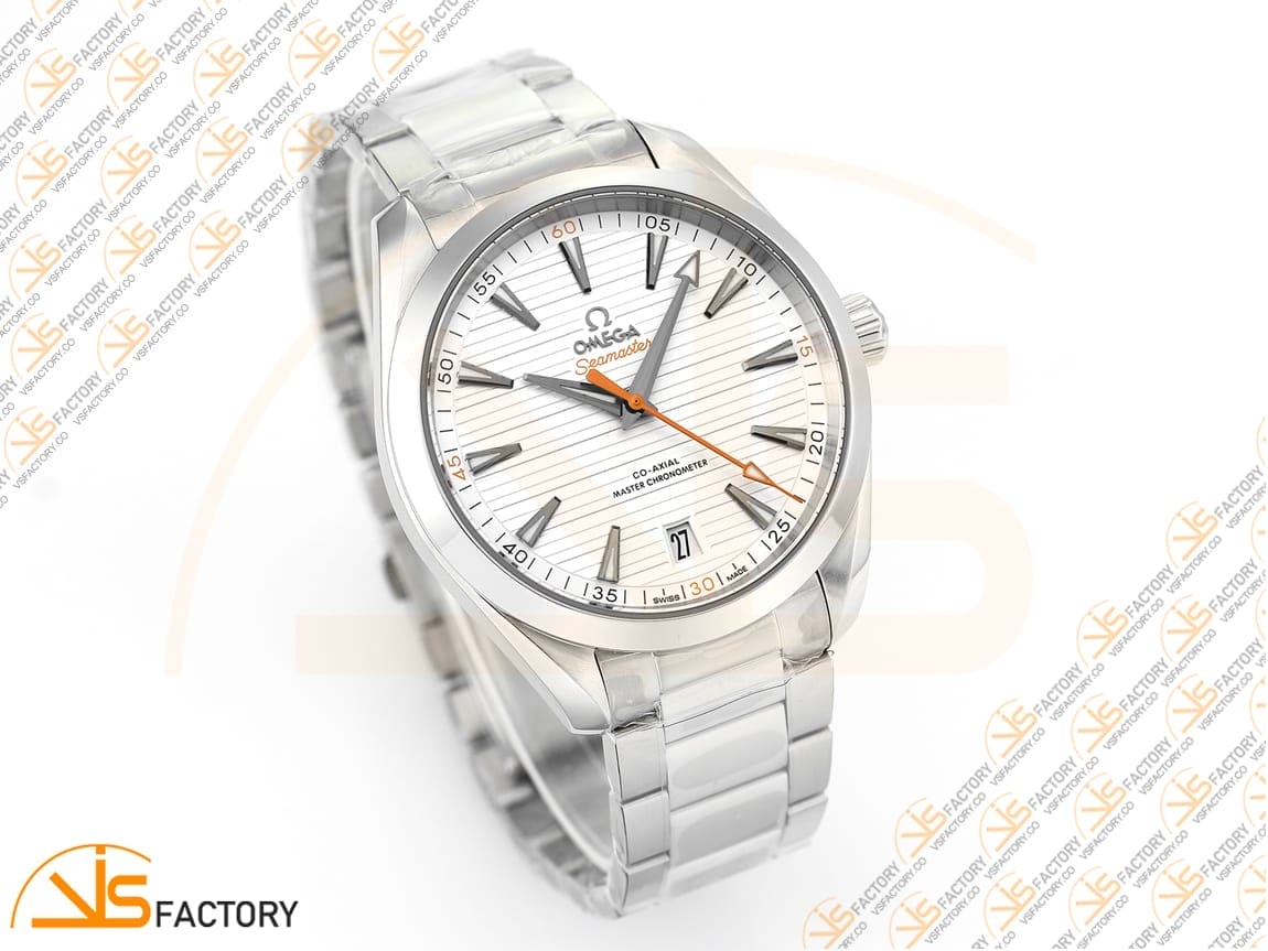 VSFactory (VSF) Omega Aqua Terra 150M White Dial Orange Hand Steel A8900 Movement - 图片 5