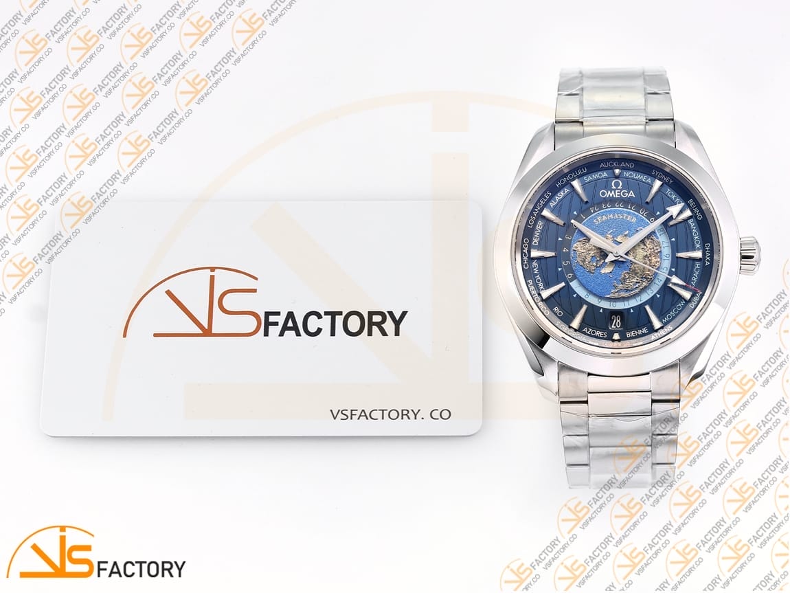 VSFactory (VSF) Omega Aqua Terra Worldtimer Blue Dial Steel A8938 Movement - 图片 2