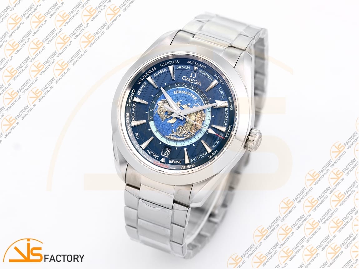 VSFactory (VSF) Omega Aqua Terra Worldtimer Blue Dial Steel A8938 Movement - 图片 4