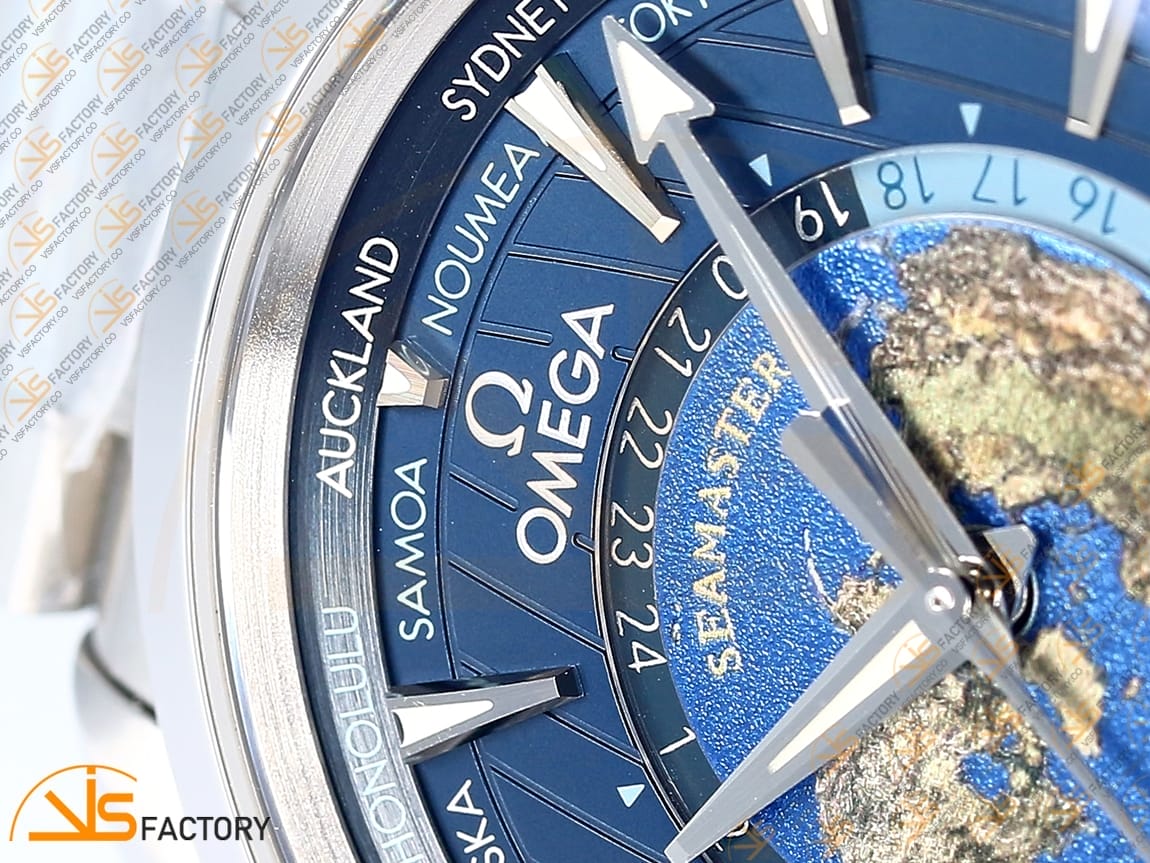 VSFactory (VSF) Omega Aqua Terra Worldtimer Blue Dial Steel A8938 Movement - 图片 7