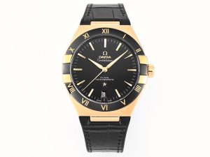 VSFactory (VSF) Omega Constellation Black Ceramic Black Dial YG Black Rubber A8900 Movement