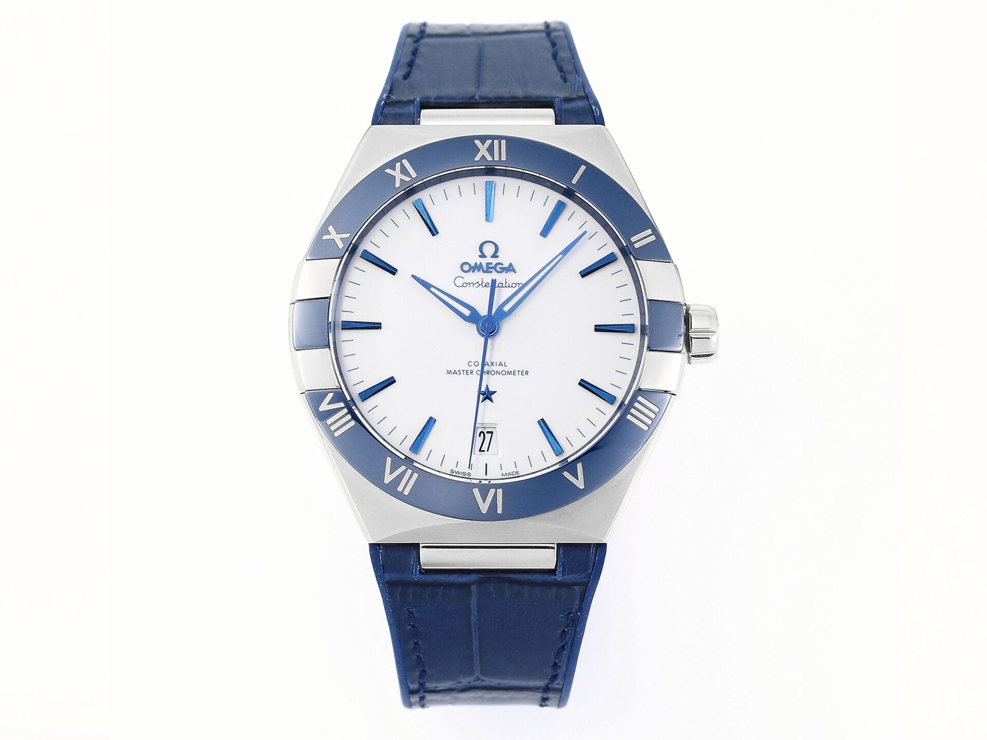 VSFactory (VSF) Omega Constellation Blue Ceramic White Dial SS Blue Rubber A8900 Movement