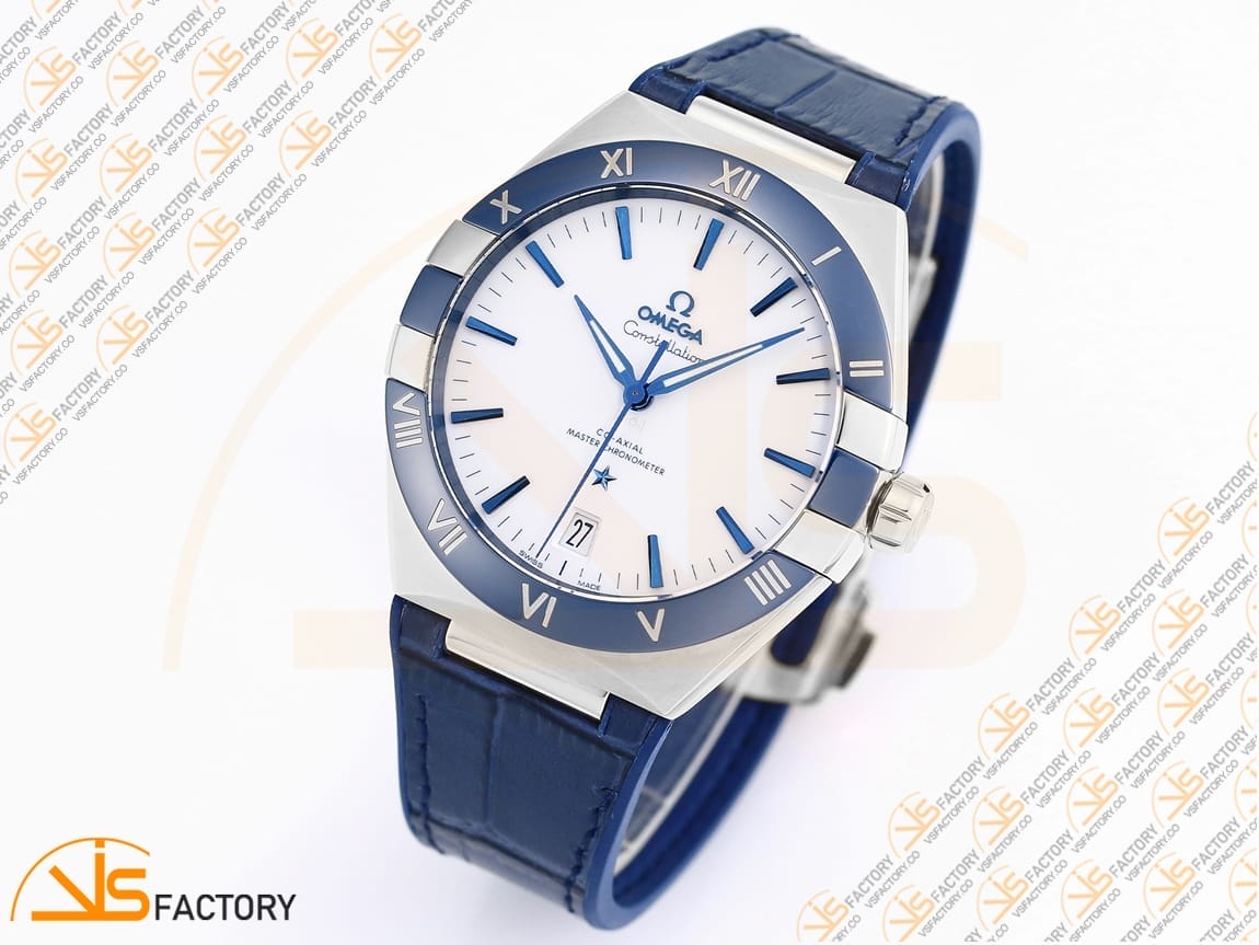 VSFactory (VSF) Omega Constellation Blue Ceramic White Dial SS Blue Rubber A8900 Movement - 图片 4