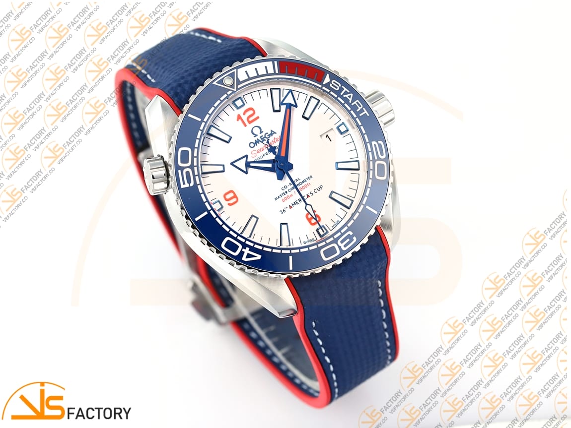 VSFactory (VSF) Omega Planet Ocean 43.5mm America’s Cup White Dial SS Case Rubber Strap A8900 Movement - 图片 5