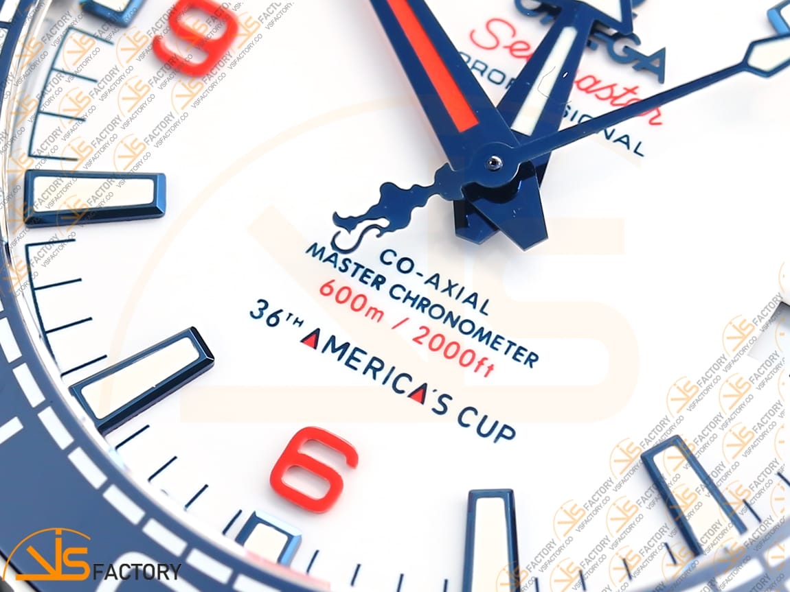 VSFactory (VSF) Omega Planet Ocean 43.5mm America’s Cup White Dial SS Case Rubber Strap A8900 Movement - 图片 6
