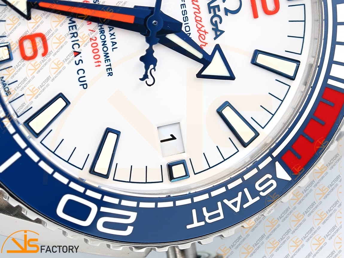 VSFactory (VSF) Omega Planet Ocean 43.5mm America’s Cup White Dial SS Case Rubber Strap A8900 Movement - 图片 8