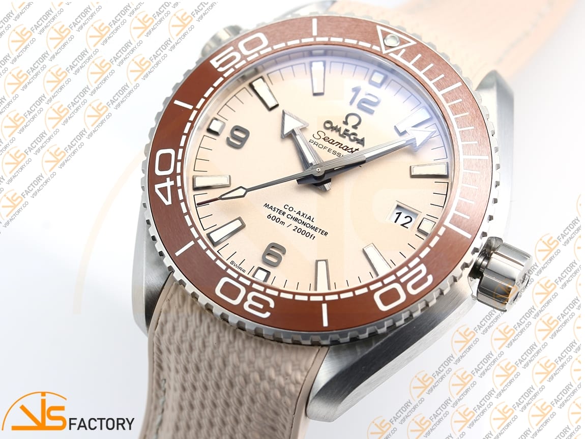 VSFactory (VSF) Omega Planet Ocean 43.5mm Sand Dial SS Case Brown Bezel Sand Rubber Strap A8900 Movement - 图片 6