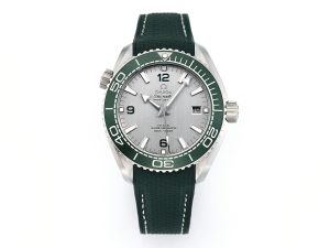 VSFactory (VSF) Omega Planet Ocean 43.5mm White Dial SS Case Green Bezel Green Rubber Strap A8900 Movement
