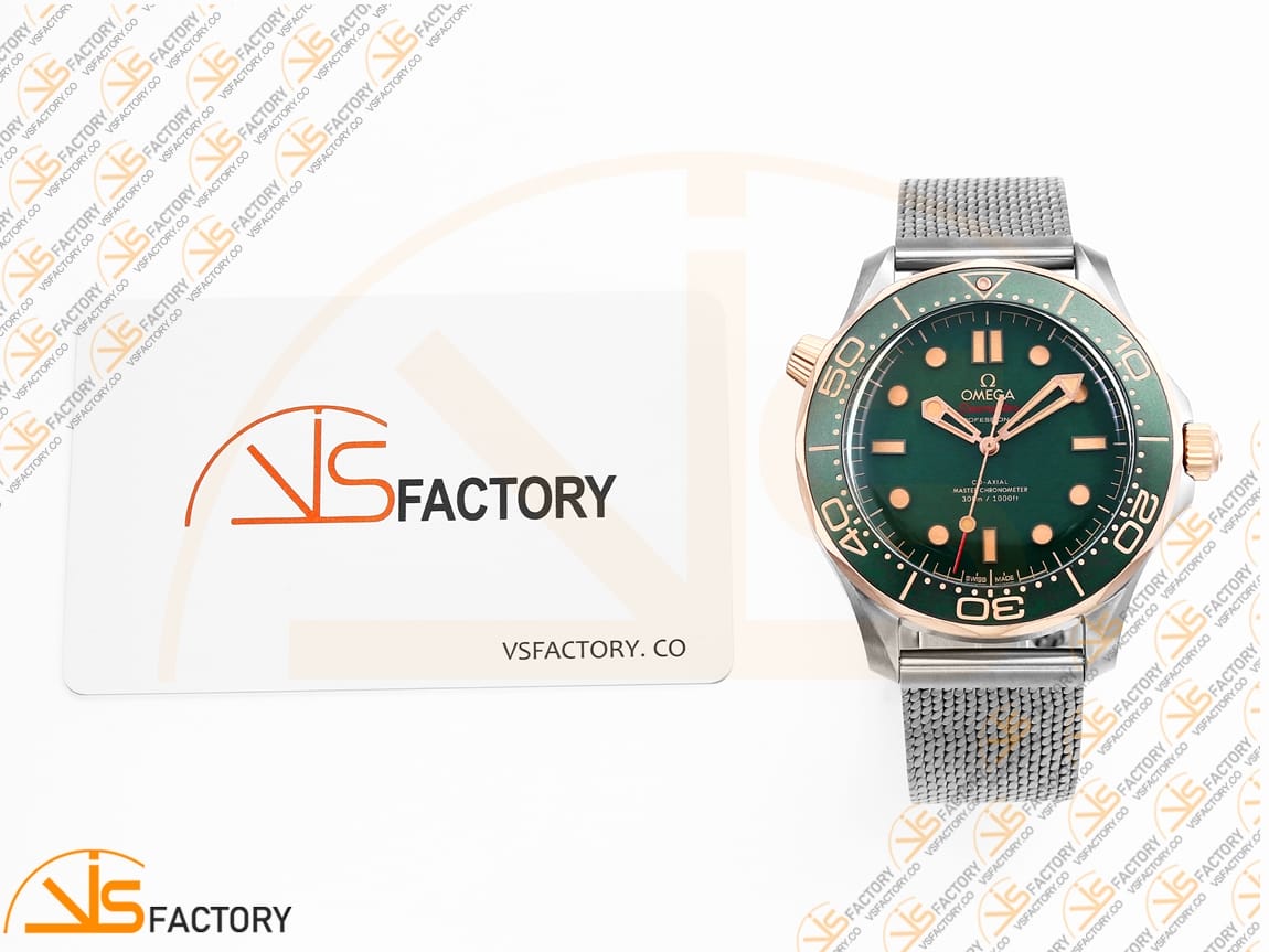 VSFactory (VSF) Omega Seamaster 300M Diver Green Dial Titanium Bronze A8806 Movement - 图片 2