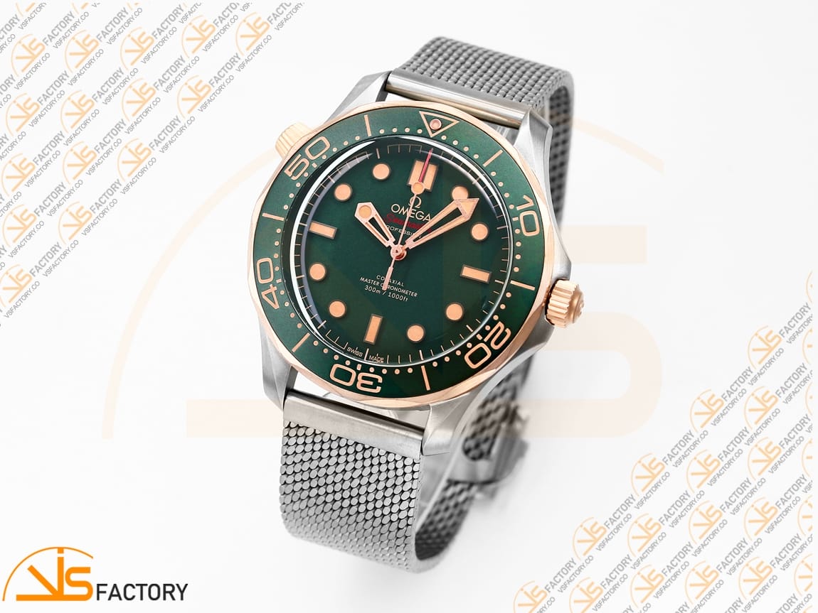 VSFactory (VSF) Omega Seamaster 300M Diver Green Dial Titanium Bronze A8806 Movement - 图片 4
