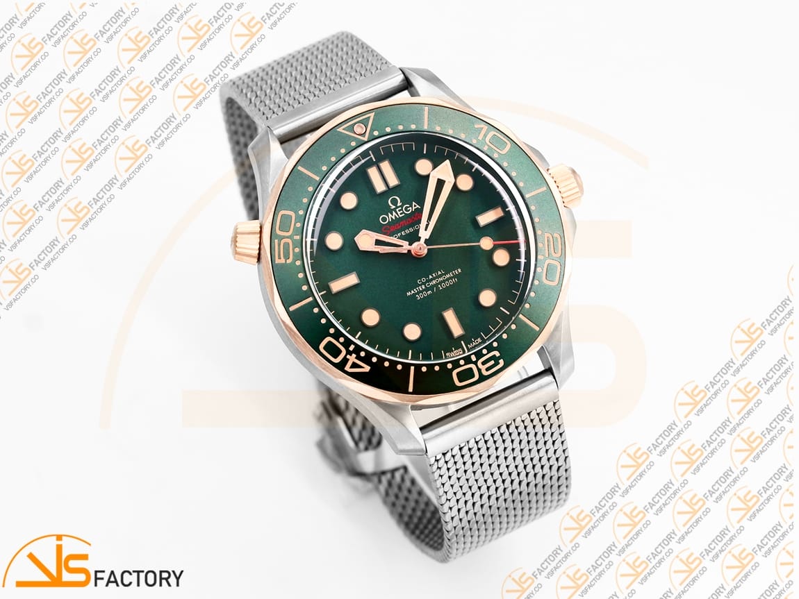 VSFactory (VSF) Omega Seamaster 300M Diver Green Dial Titanium Bronze A8806 Movement - 图片 5