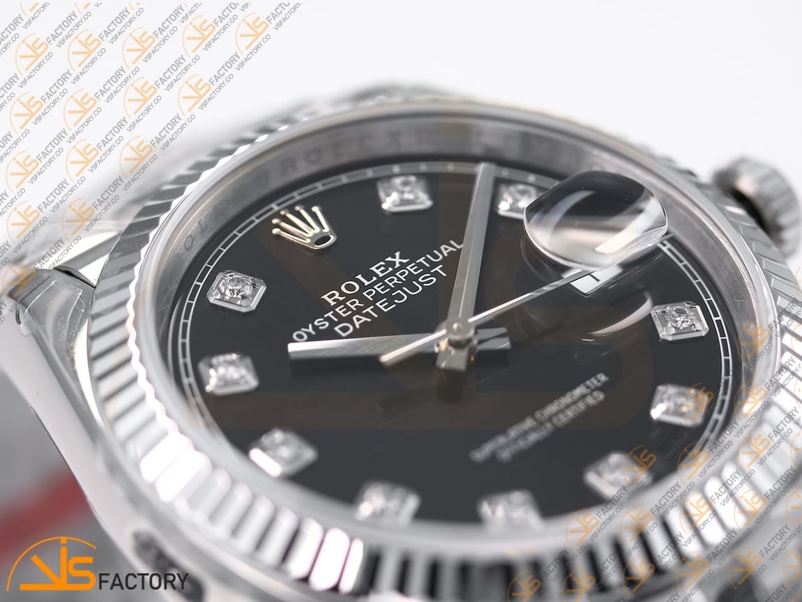 VSFactory (VSF) Rolex DateJust 36 116234 Black Diamonds Dial 904L Steel Jubilee Bracelet VS3235 Movement - 图片 8