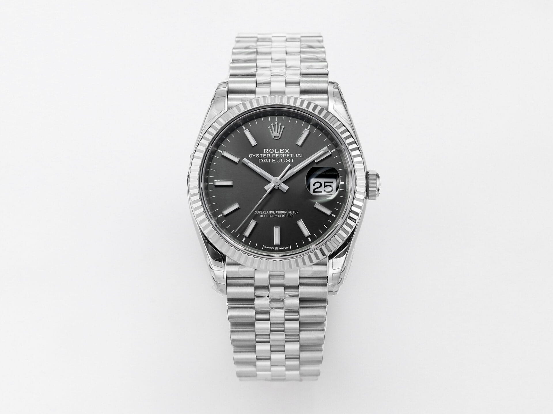 VSFactory (VSF) Rolex DateJust 36 116234 Black Stick Dial 904L Steel Jubilee Bracelet VS3235 Movement
