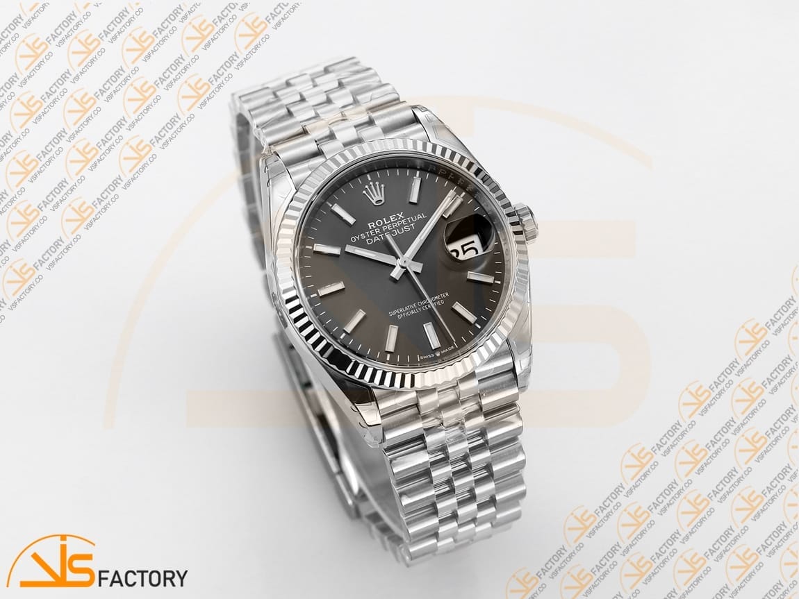VSFactory (VSF) Rolex DateJust 36 116234 Black Stick Dial 904L Steel Jubilee Bracelet VS3235 Movement - 图片 5