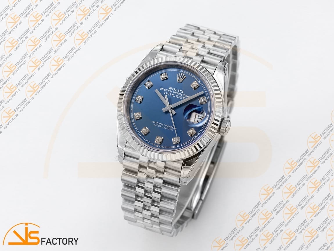 VSFactory (VSF) Rolex DateJust 36 126234 Blue Diamonds Dial 904L Steel Jubilee Bracelet VS3235 Movement - 图片 4
